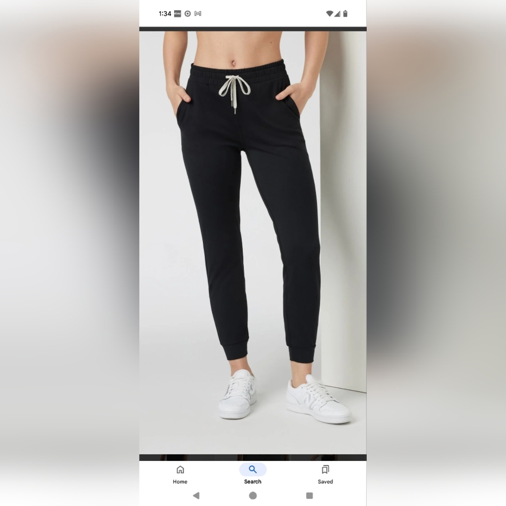 Women's Vuori Performance Black Jogger Pants XS Long EUC